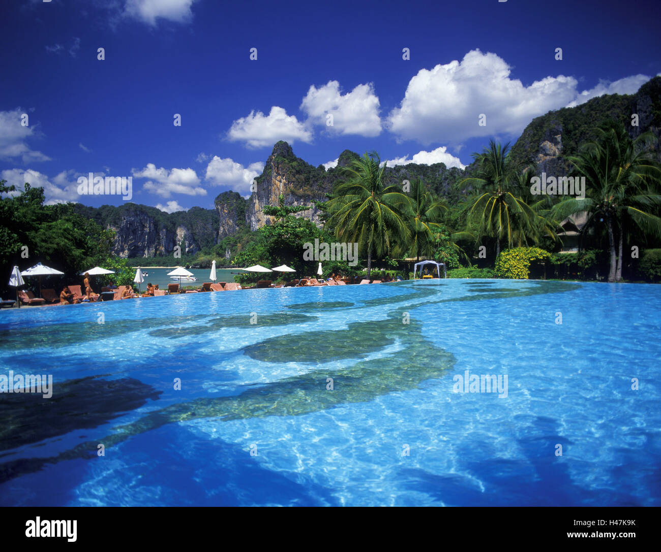 Thailand, Region Krabi, Ao Nang, Railay Beach, Dusit Rayavadee Resort, Pool, Stockfoto