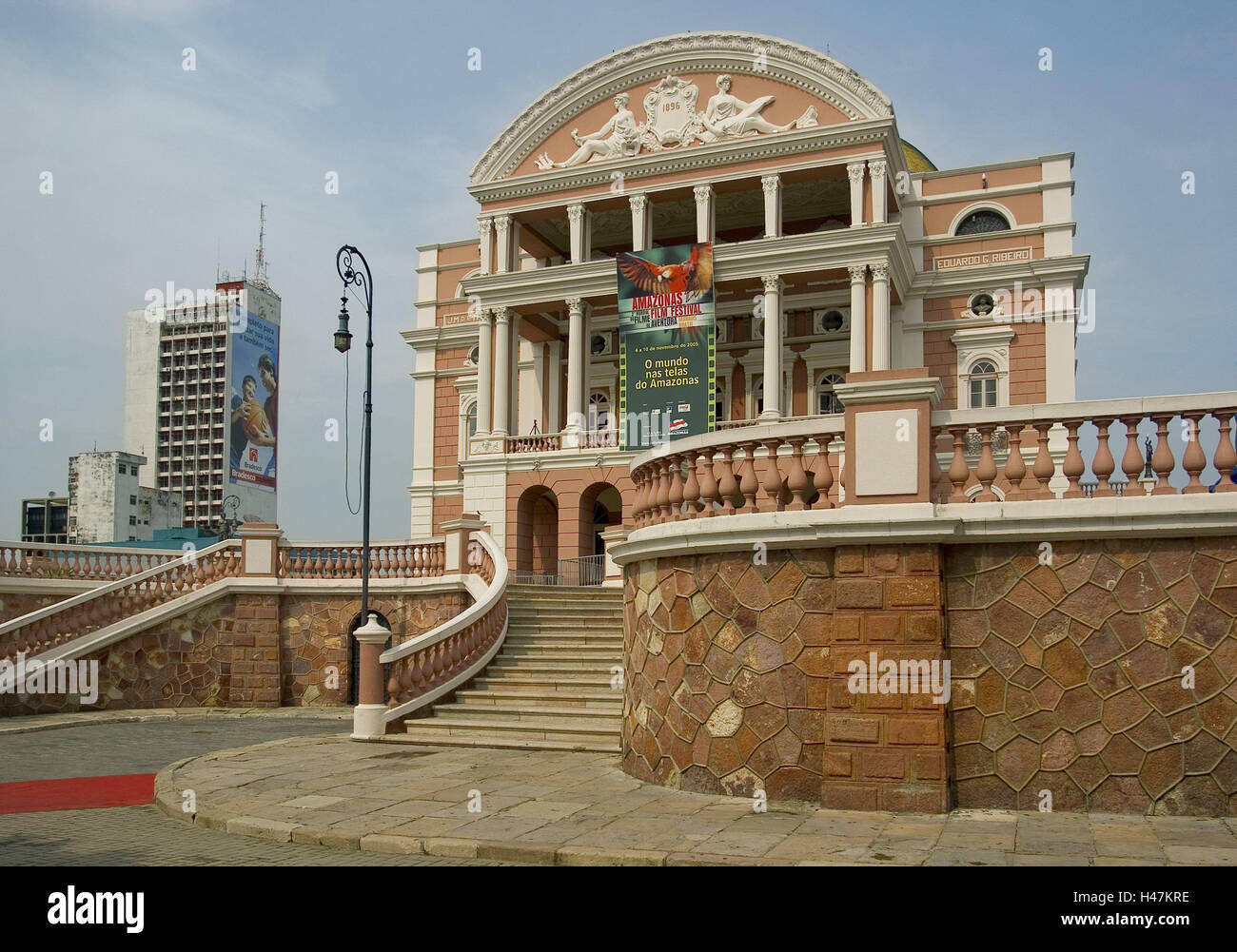Manaus, Teatro Amazonas, Brasilien, Südamerika, Amazon Theater, Theater Gebäude, Theater, Oper, Opern, Oper Gebäude, Struktur, Architektur, Ort von Interesse, Reiseziel, Tourismus, Symbol, besuchen, Theater, Kultur, Erhaltung Denkmäler und historische Gebäude, Stockfoto