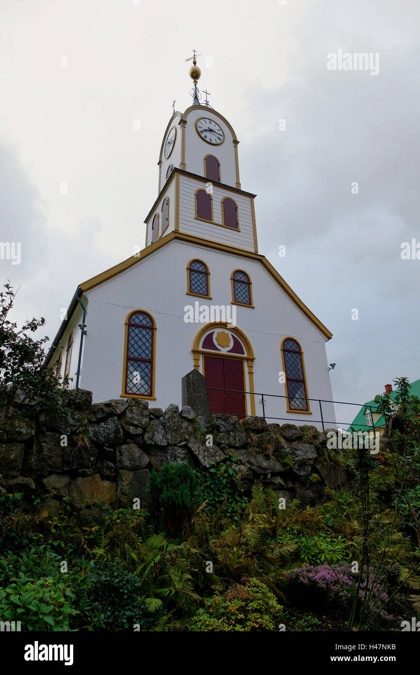 Kathedrale, Tórshavn, Streymoy, Färöer-Inseln, Nordatlantik, Europa Stockfoto