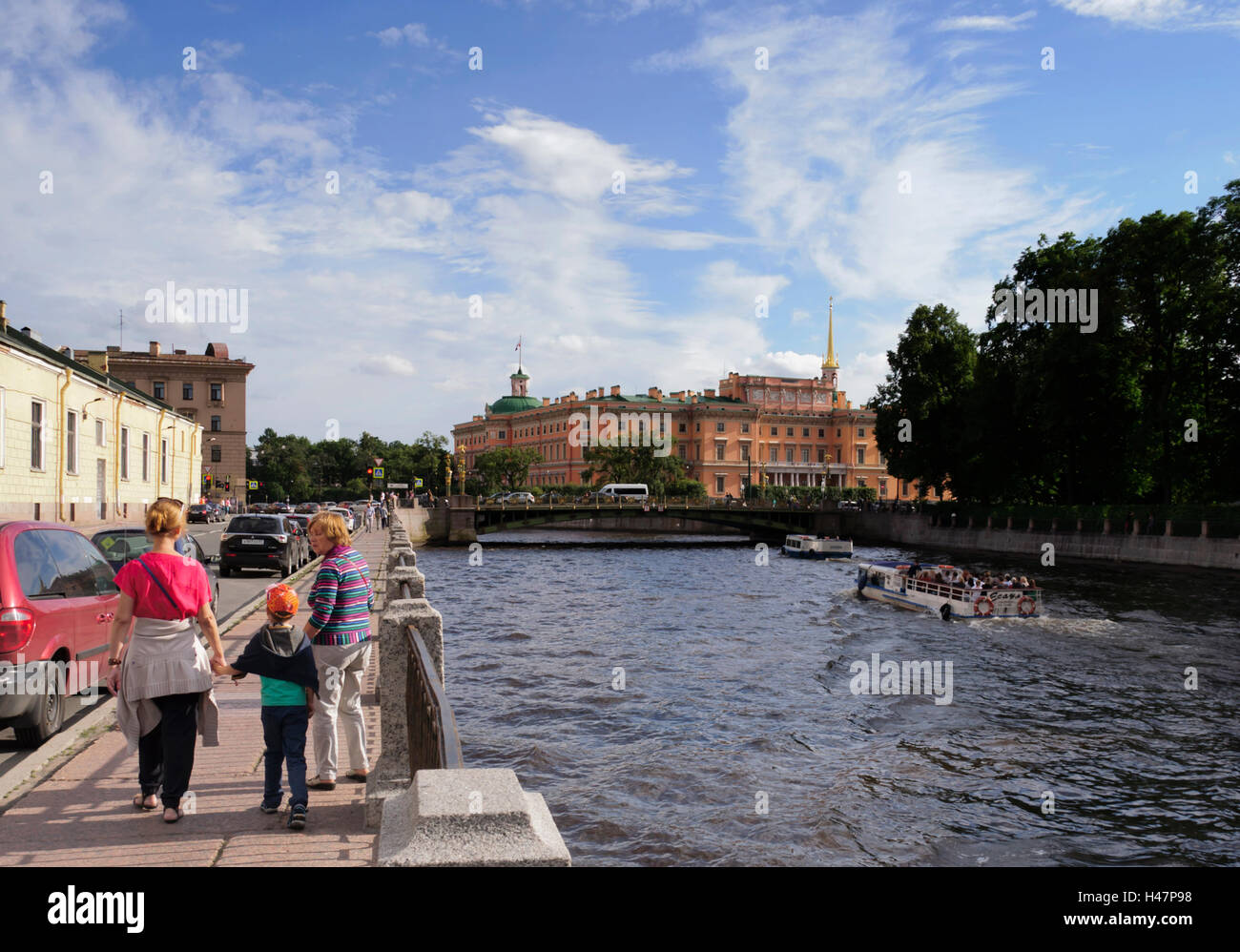 Fontanka Flußdamm, Sankt Petersburg, Russland Stockfoto