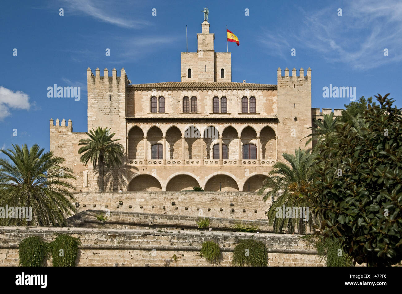 Spanien, Balearen, Mallorca, Palma, Almudaina-Palast, maurischen christliche Architektur Stockfoto