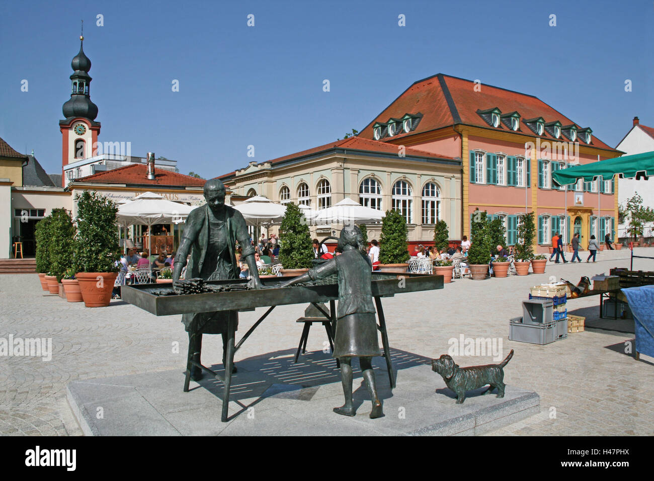 Deutschland, Baden-Wurttemberg, Schwetzingen, Schlossplatz, Spargel-Markt, Stockfoto