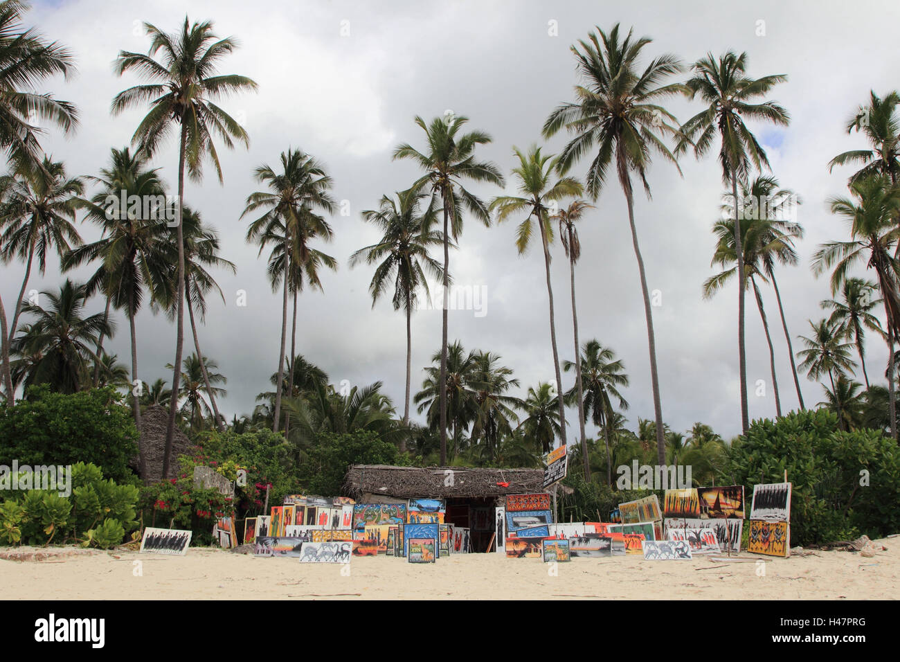 Kaufen Sie am Strand, Indischer Ozean, Zanzibar ein, Stockfoto