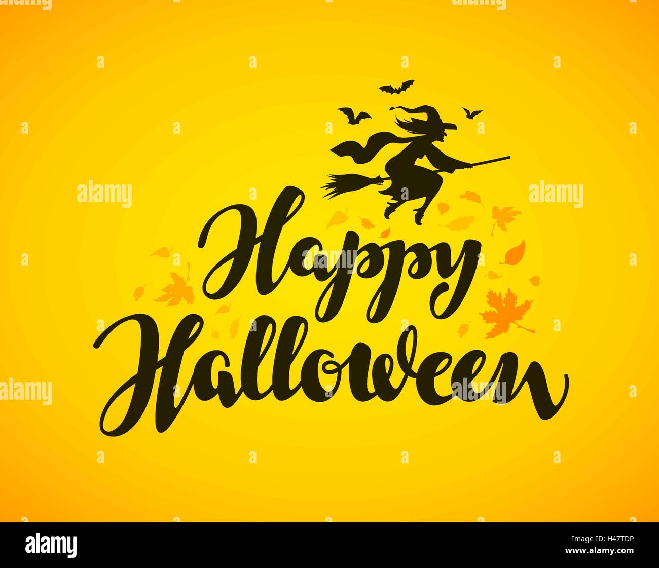 Happy Halloween-Banner. Handgezeichnete Schriftzug Stock Vektor