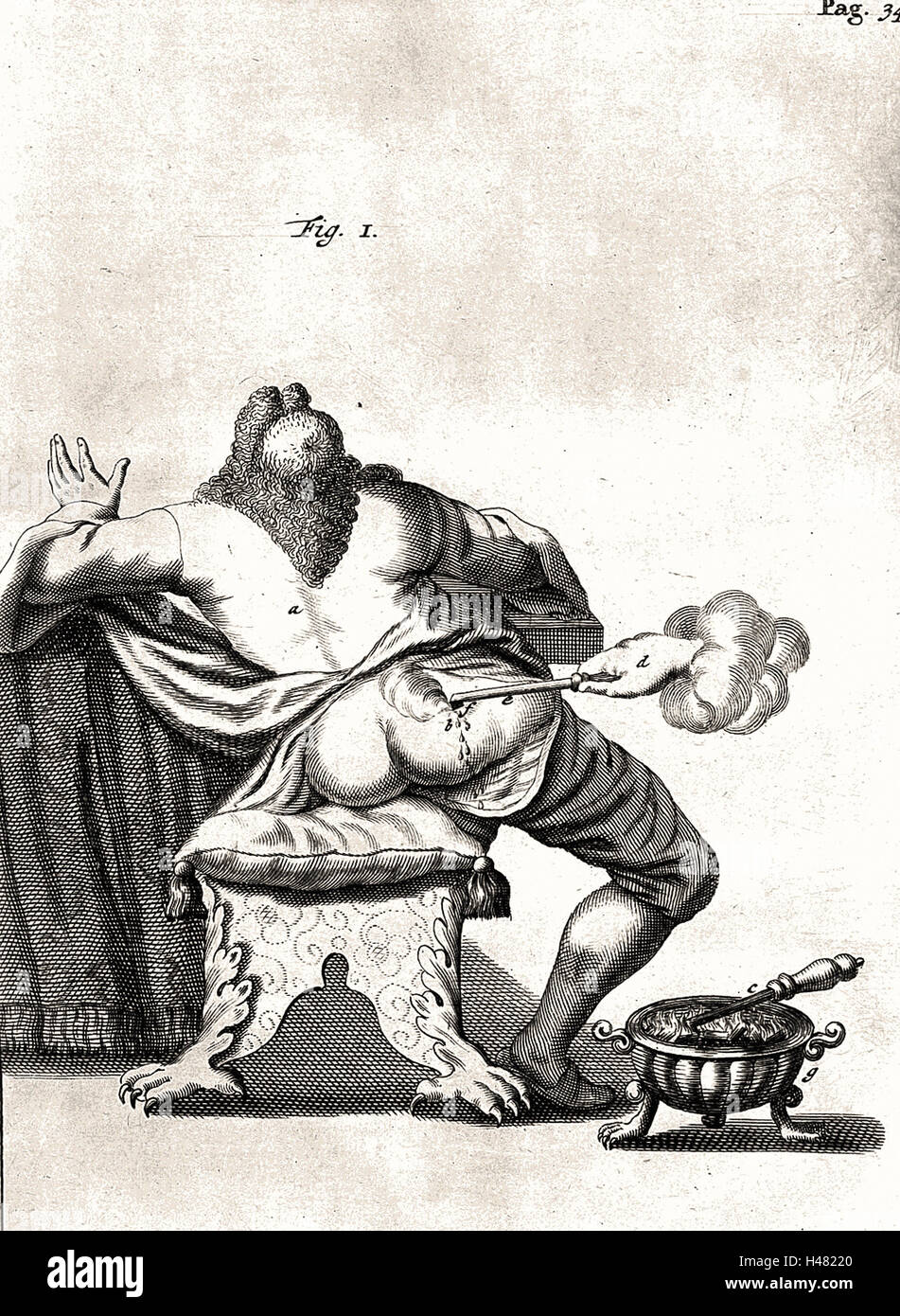 Illustration der Wunde Kauterisation, 17. Jahrhundert Stockfoto