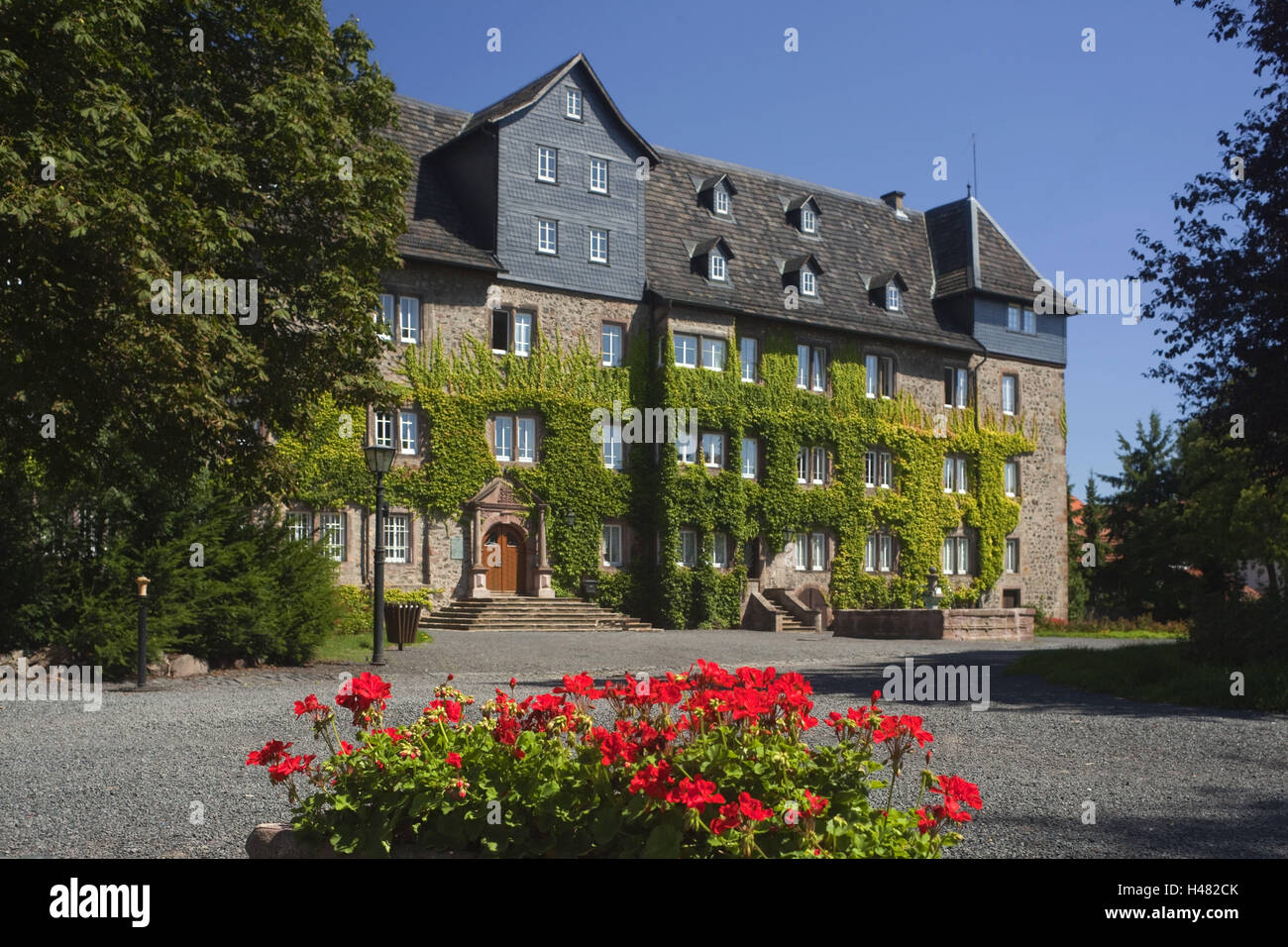 Deutschland, Hessen, der Vogelsbergkreis, laut Bach, Schloss laut Bach, Stockfoto