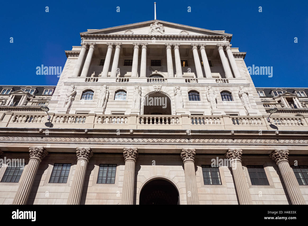Bank von England auf Threadneedle Street, London England Vereinigtes Königreich UK Stockfoto