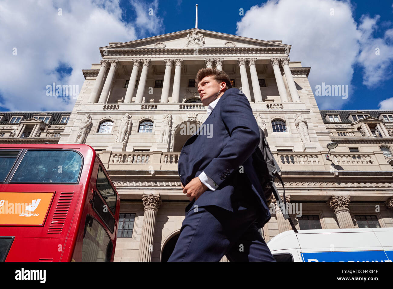 Bank von England auf Threadneedle Street, London England Vereinigtes Königreich UK Stockfoto