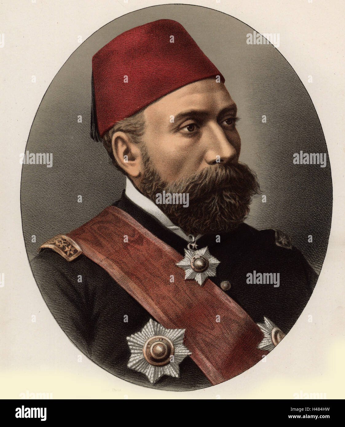 Osman Nuri Pascha (1837?-1900) allgemeine des Osmanischen Reiches Stockfoto