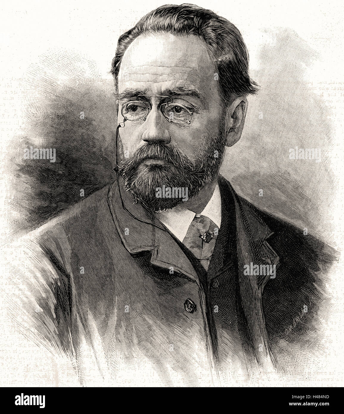 Emile Zola (1840-1902), französischer Journalist und Schriftsteller der naturalistischen Schule. Stockfoto