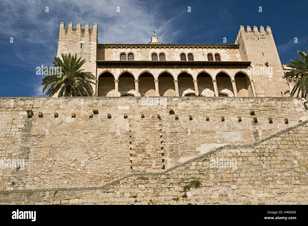 Spanien, Balearen, Mallorca, Palma, Almudaina-Palast, maurischen christliche Architektur Stockfoto