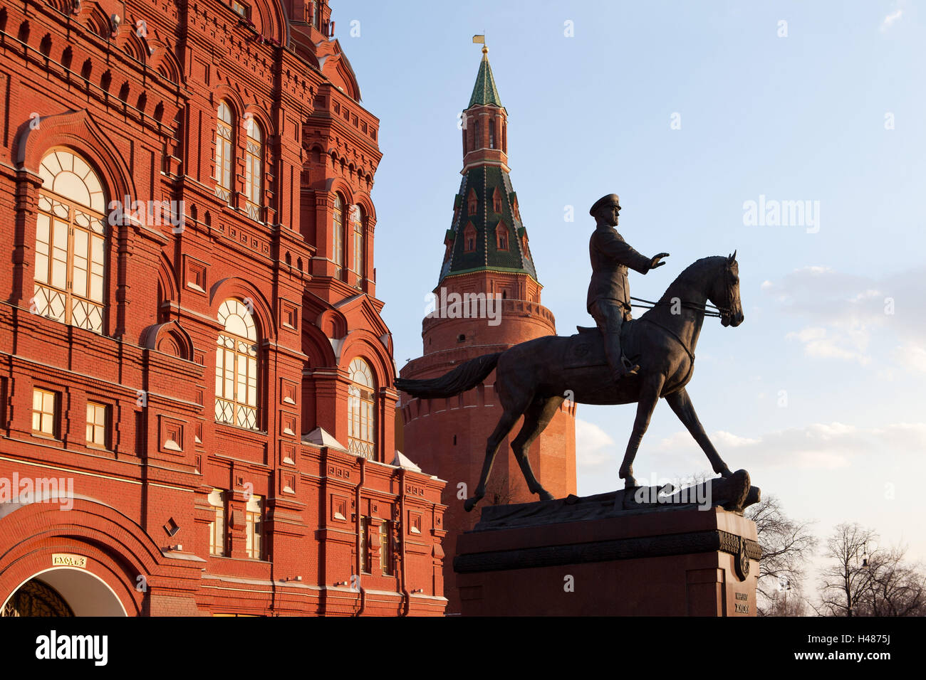 Moskau, Denkmal Marschall Schukow, Stockfoto