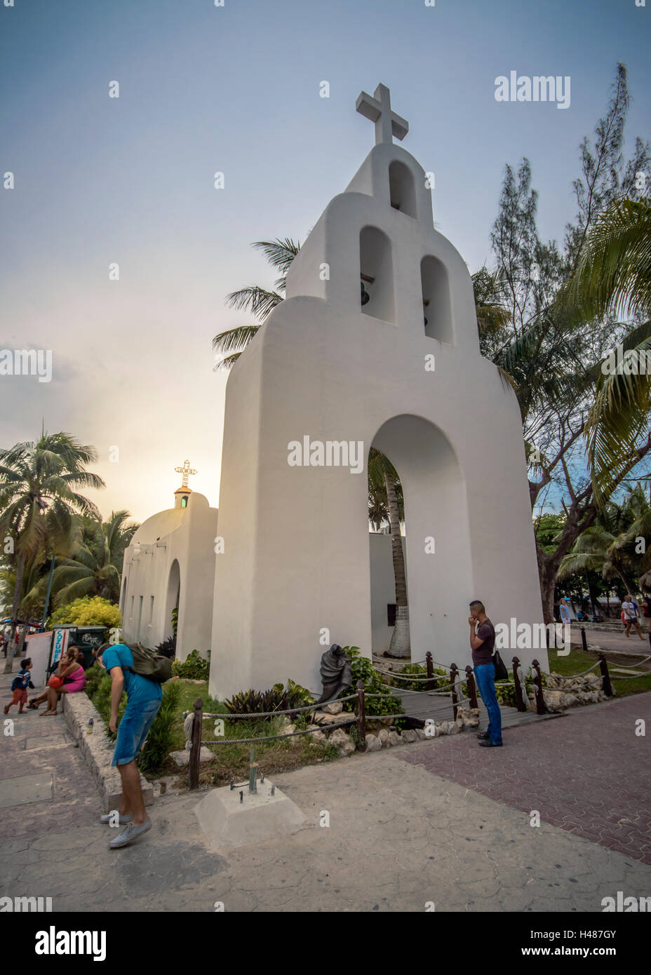 Kirche in der 5th Avenue in Playa del Carmen, Mexiko Stockfoto