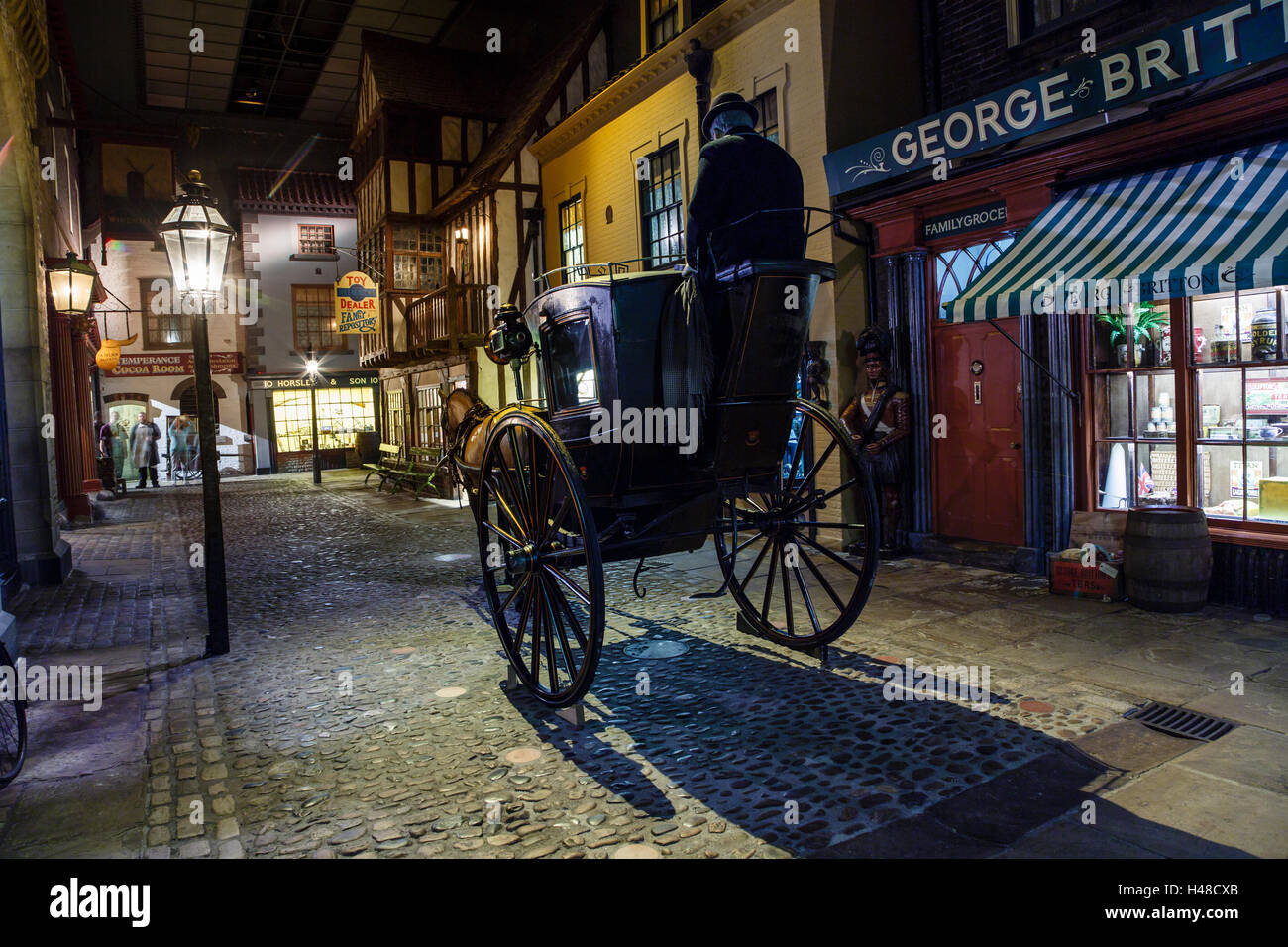 Ein Replikat viktorianischen Straße am York Castle Museum. Stockfoto