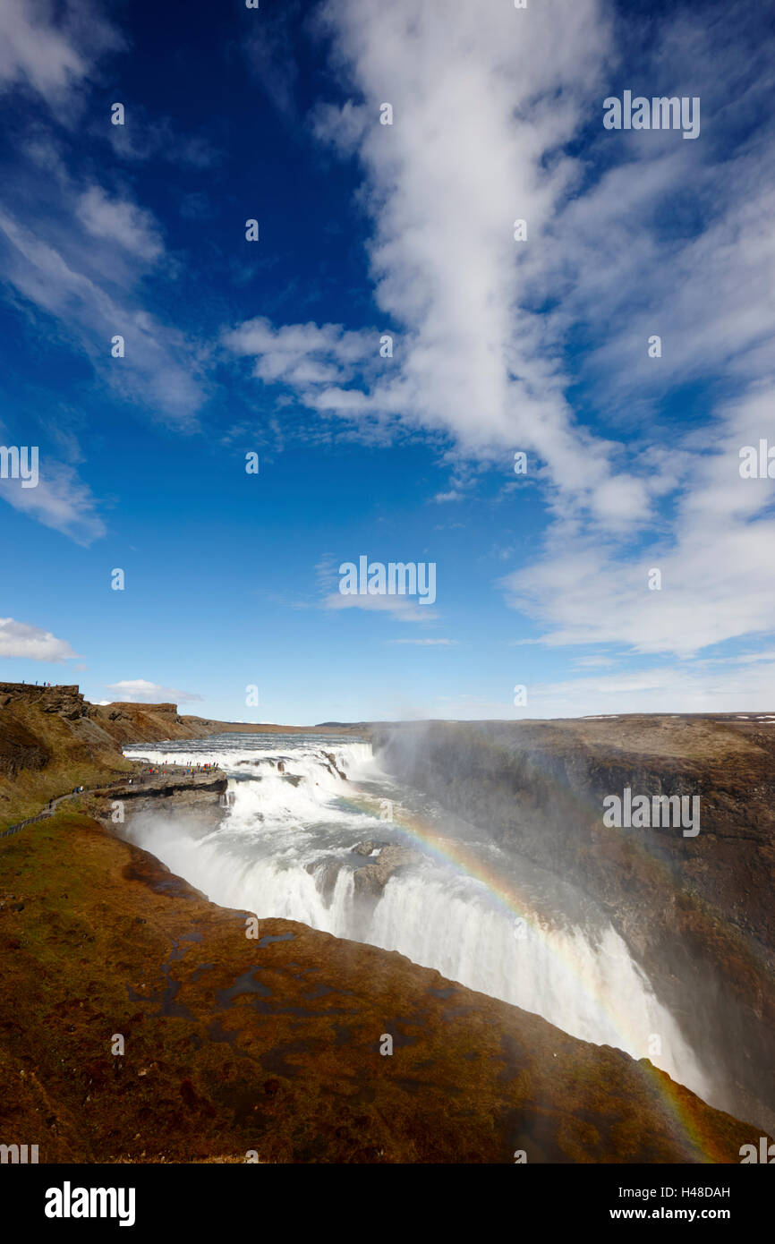 Gullfoss Wasserfall im goldenen Kreis Island Stockfoto