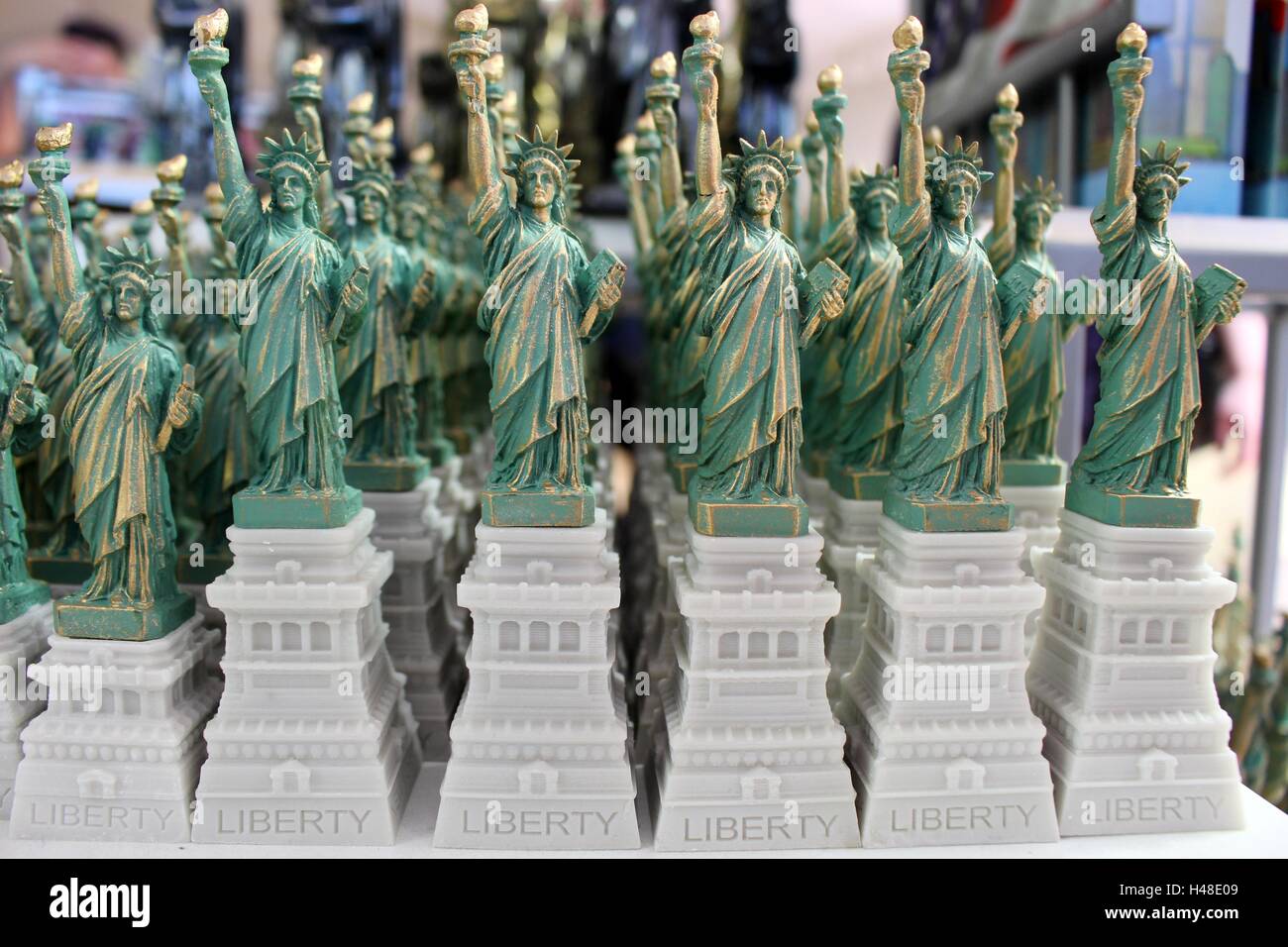 Die Statue of Liberty ein universelles Symbol für Freiheit und Demokratie. Stockfoto