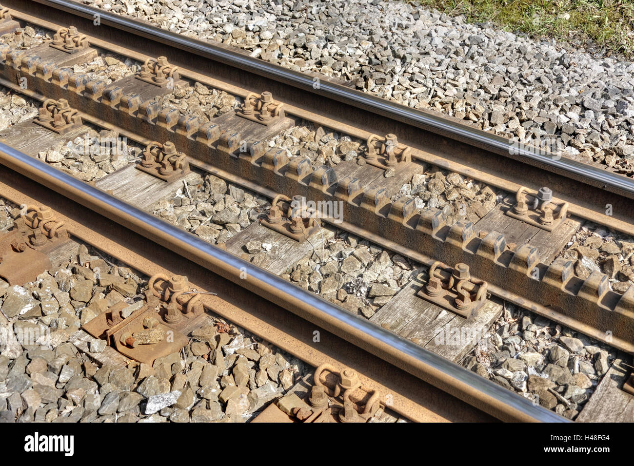 Zahnradbahn, Spuren, Stockfoto