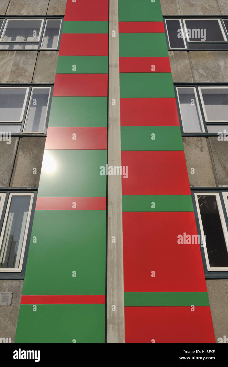 Fassade des Hauses, Futter, grün, rot, Farbe Bereiche, Aachen, Nordrhein-Westfalen, Deutschland, Stockfoto