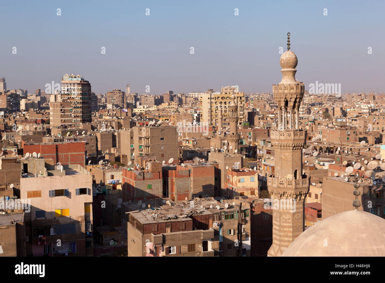 Ägypten, Kairo, Blick vom Moschee Ibn Tulun auf Altstadt, Stockfoto