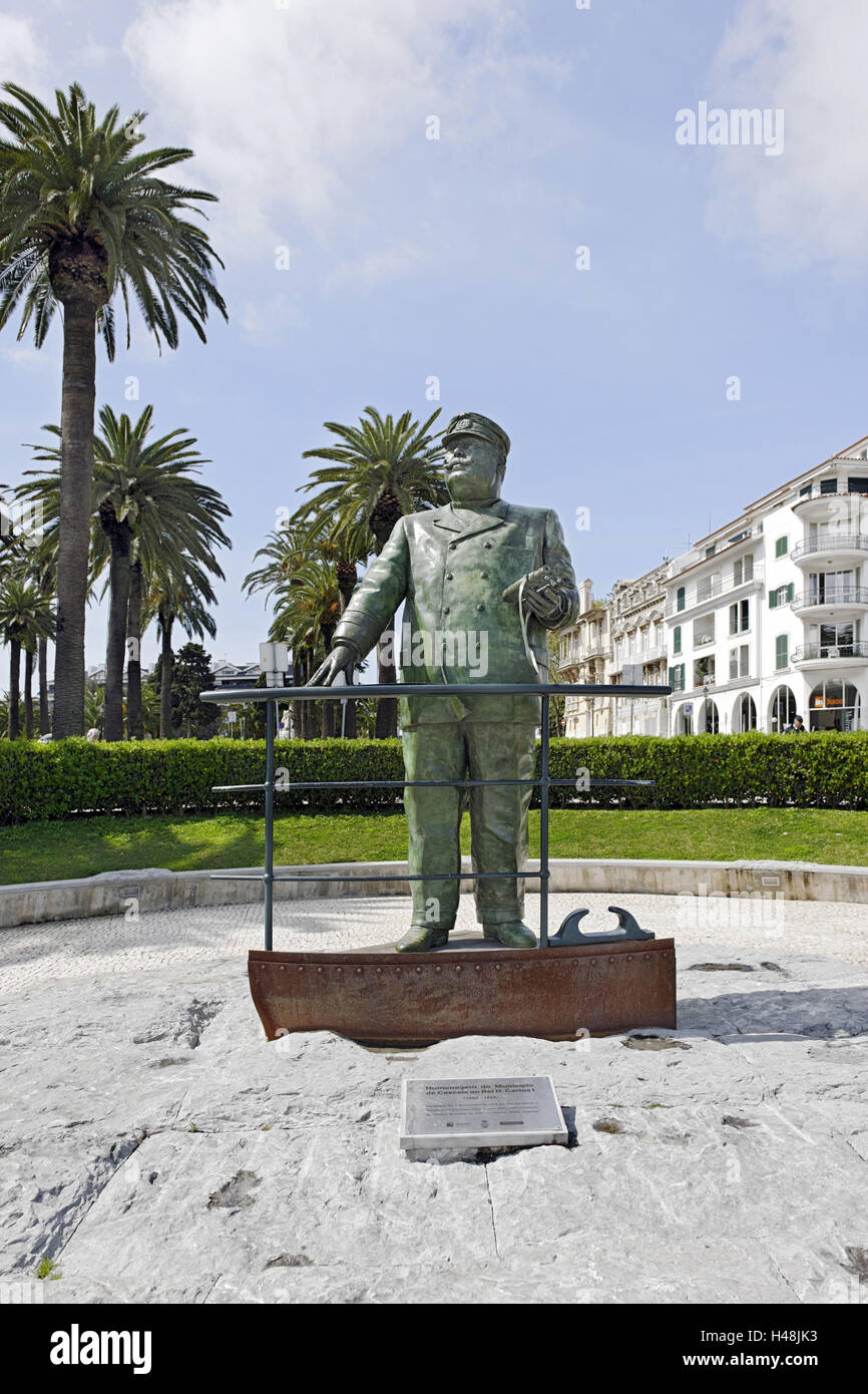Statue von König D. Carlos i., Cascais, Lissabons Küste, Portugal, Stockfoto