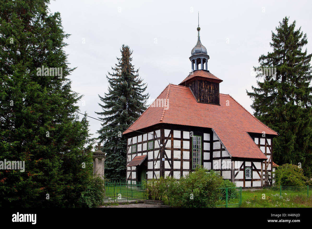 Deutschland, Sachsen, oder-Neiße-Radweg, Pechern, Kirche, Stockfoto