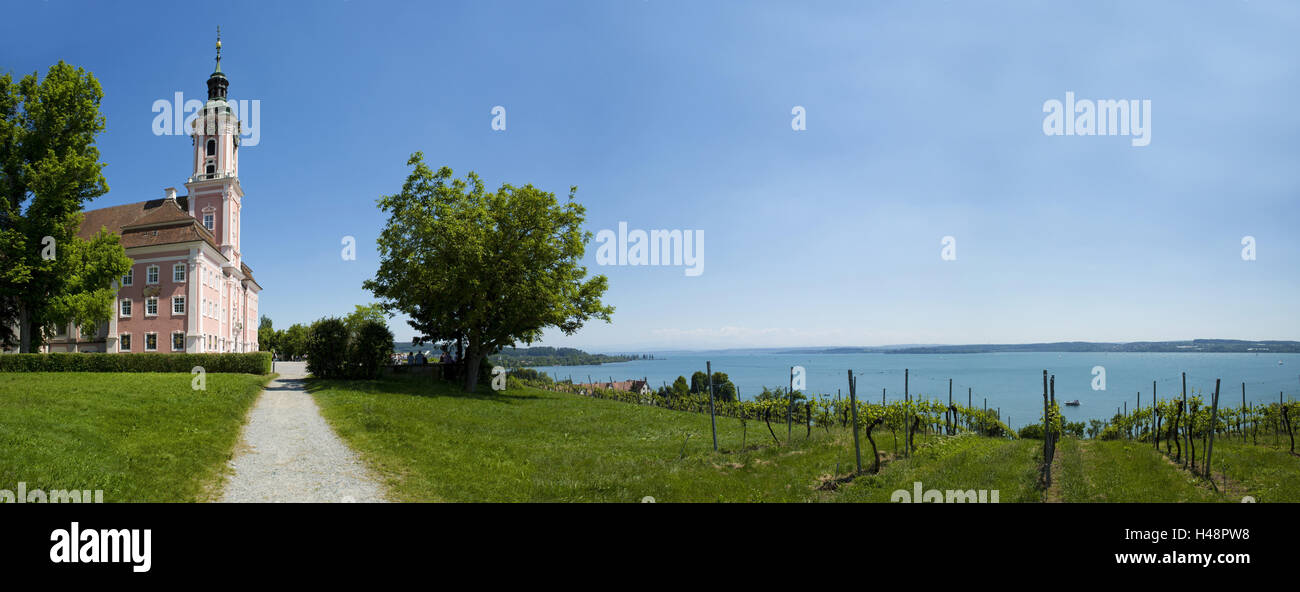 Panorama-Bild, Basilika Birnau, Bodensee, Stockfoto