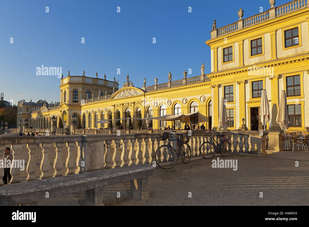 Europa, Deutschland, Hessen, Kassel, Orangerie, einen Balkon mit Meerblick, Stockfoto