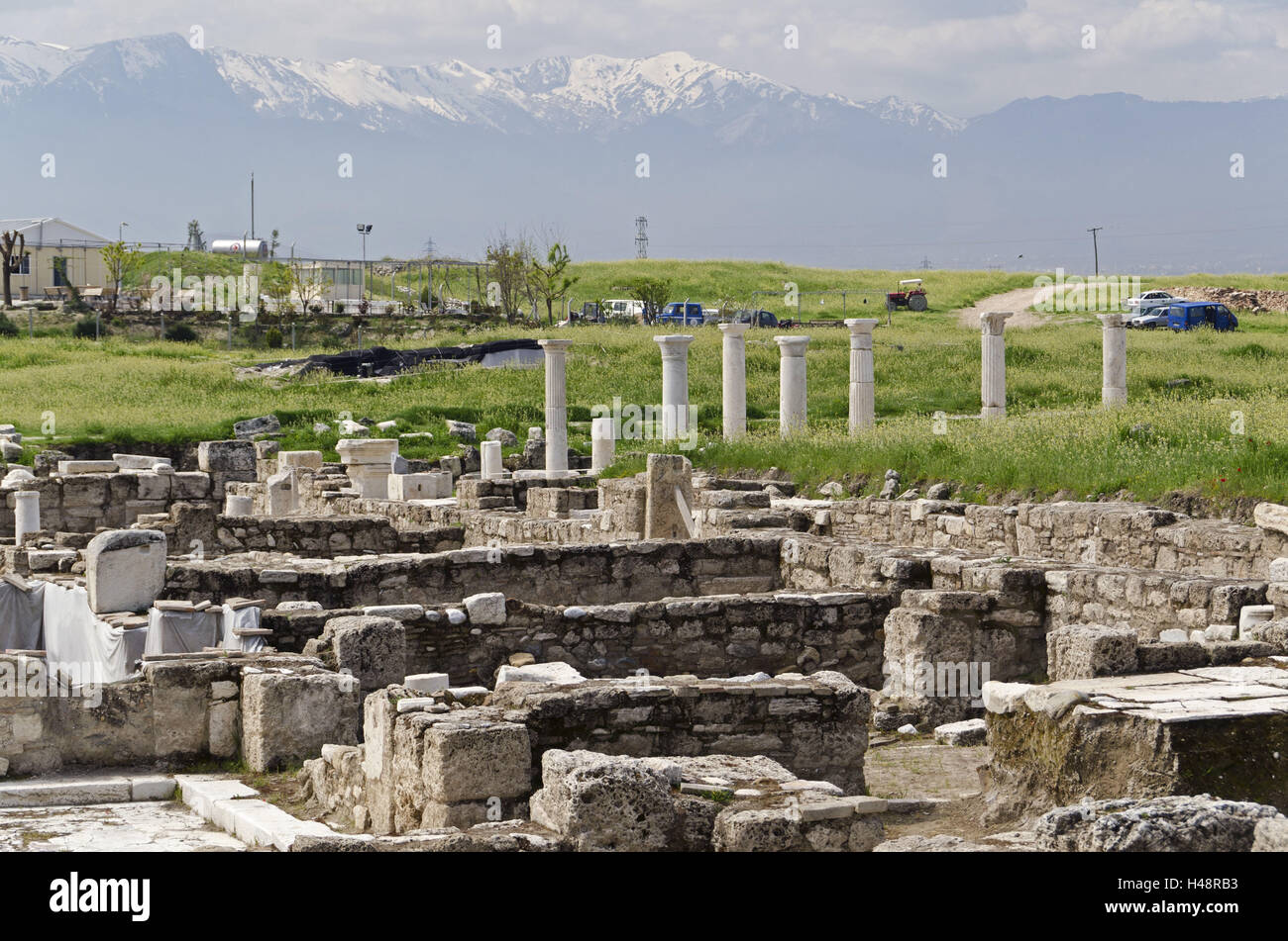 Türkei, Westanatolien, Provinz Denizli, Laodikeia, Ruinen, Häuser, Säulen, Stockfoto