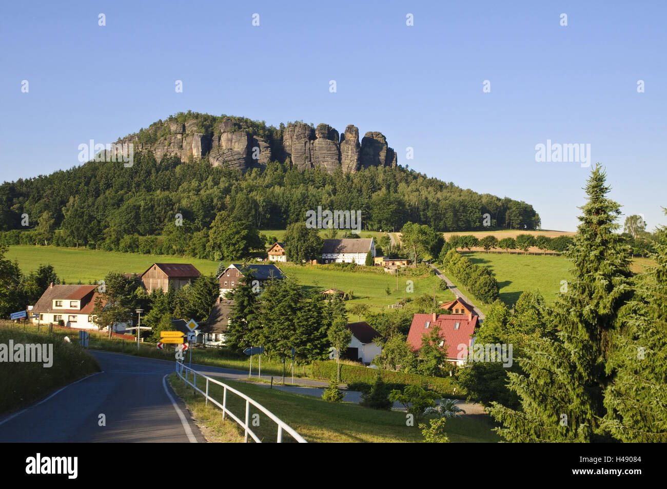 Pfaffenstein, Elbsandsteingebirge, Sächsische Schweiz, Sachsen, Deutschland, Stockfoto