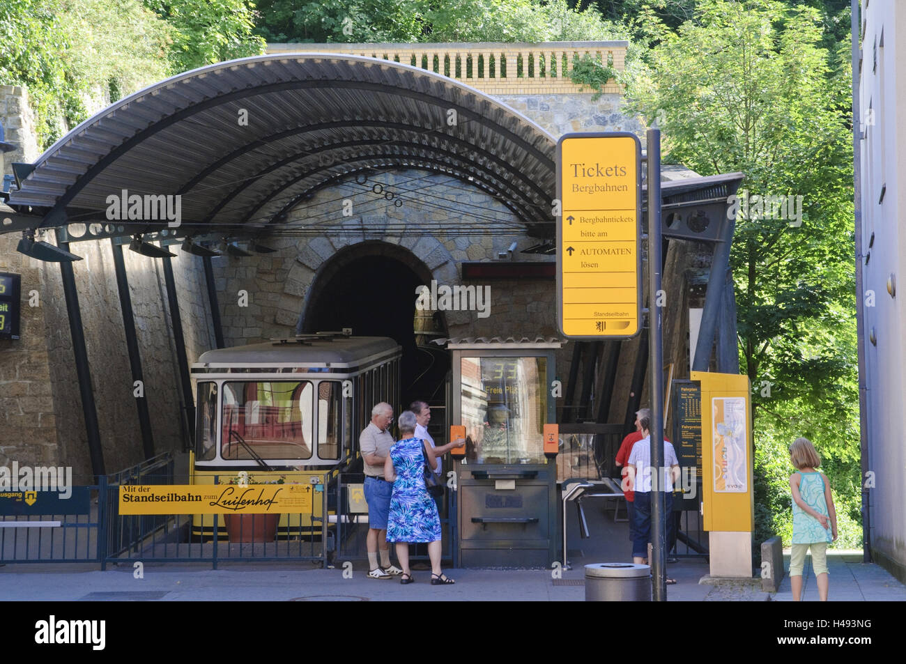 Standseilbahn, Talstation, Loschwitz, Dresden, Sachsen, Deutschland Stockfoto