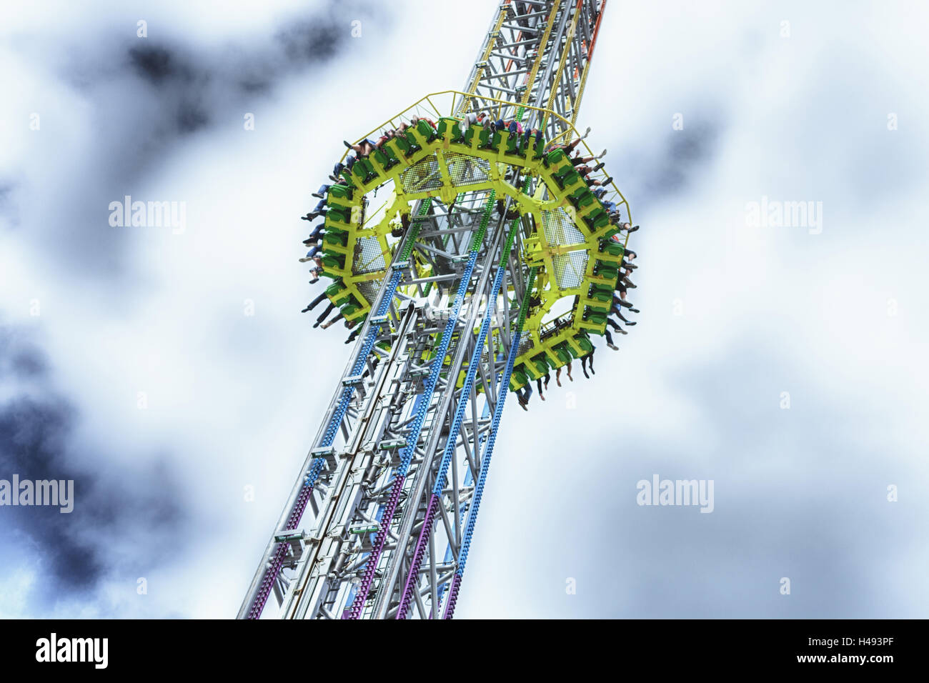 Freifall Turm auf dem Oktoberfest in München, Stockfoto