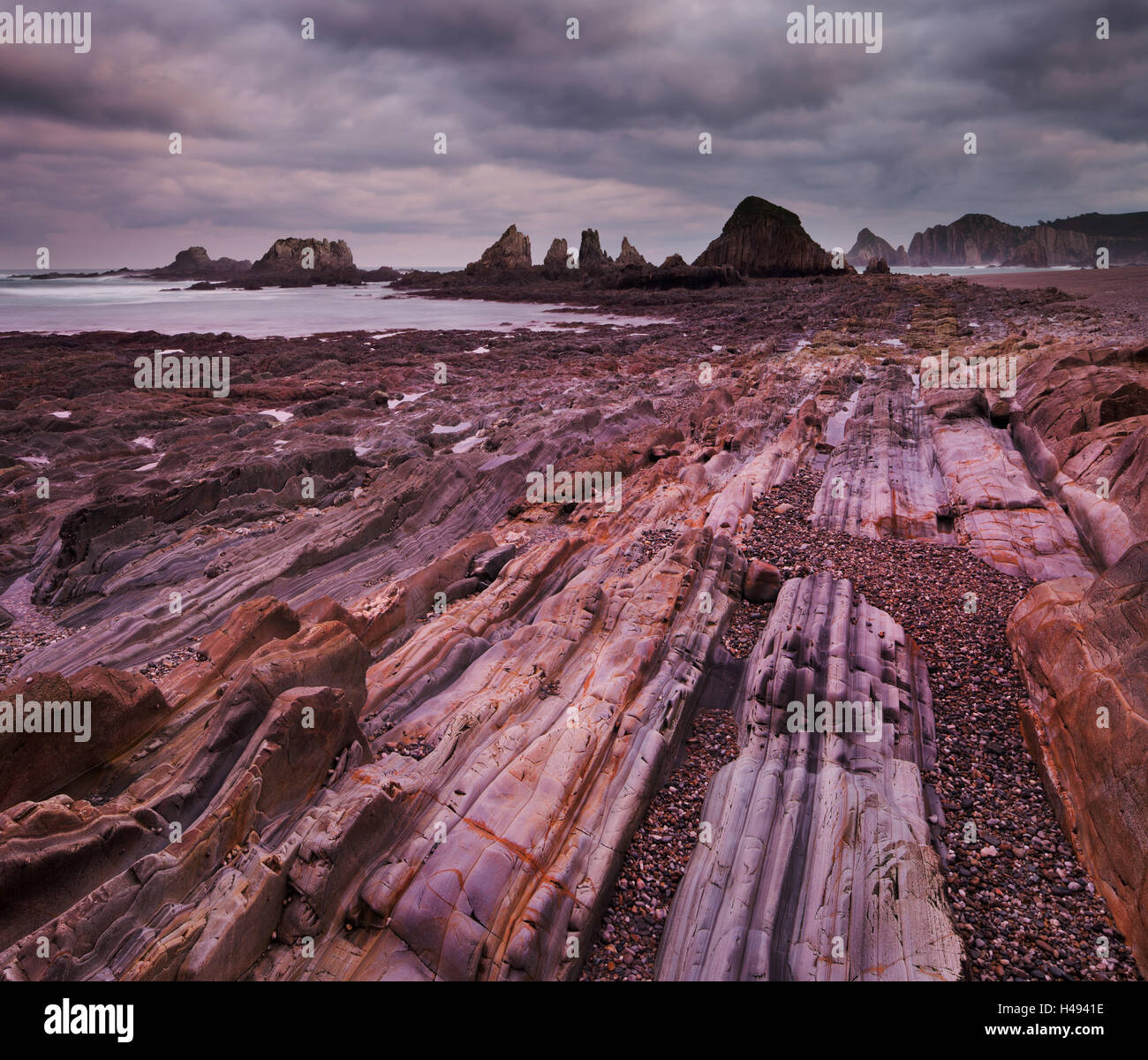 Küste bei Santa Marina, Asturien, Costa Verde, Spanien Stockfoto