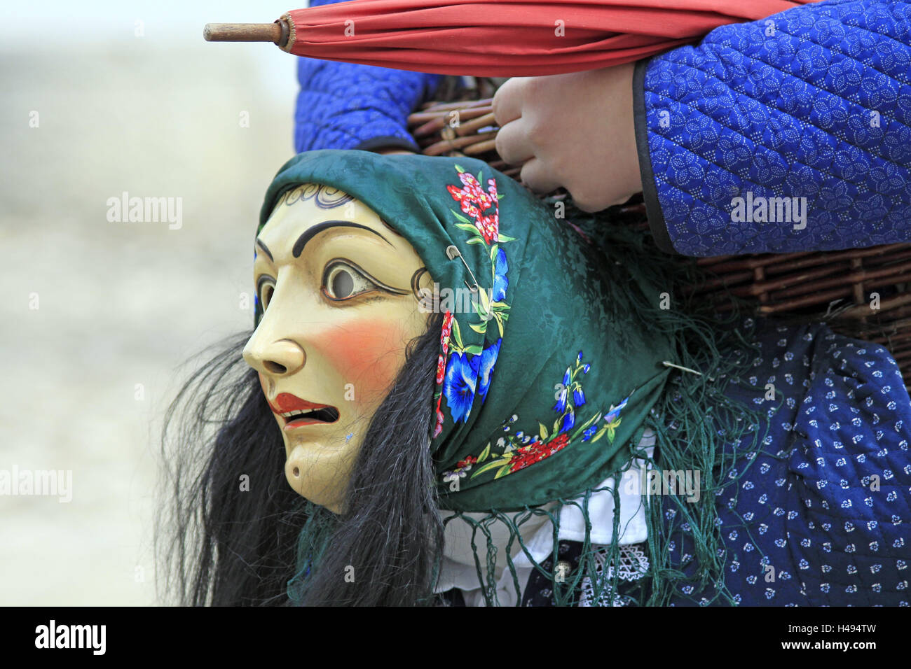 Faschingsumzug, Maske, mittlere Nahaufnahme Stockfoto