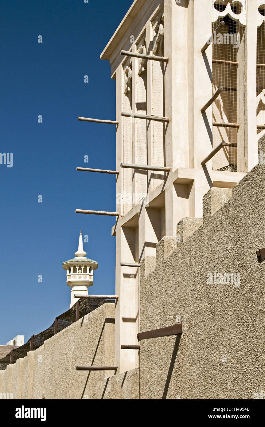 VAE, Dubai, Bastakiya, wind-Turm, Old Town, Stockfoto