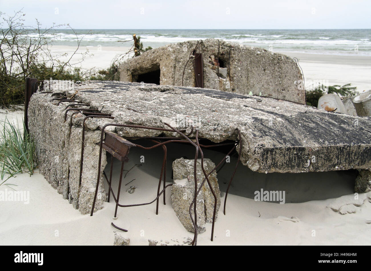 Litauen, Kurische Nehrung, Bunker bleibt, Stockfoto