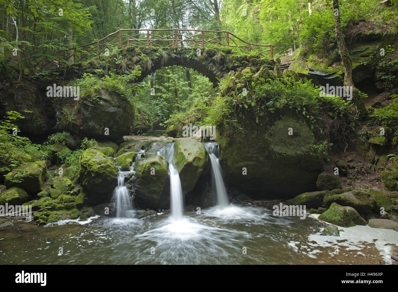 Luxemburg, Müllertal, Holz, Fluss, Brücke, Stockfoto