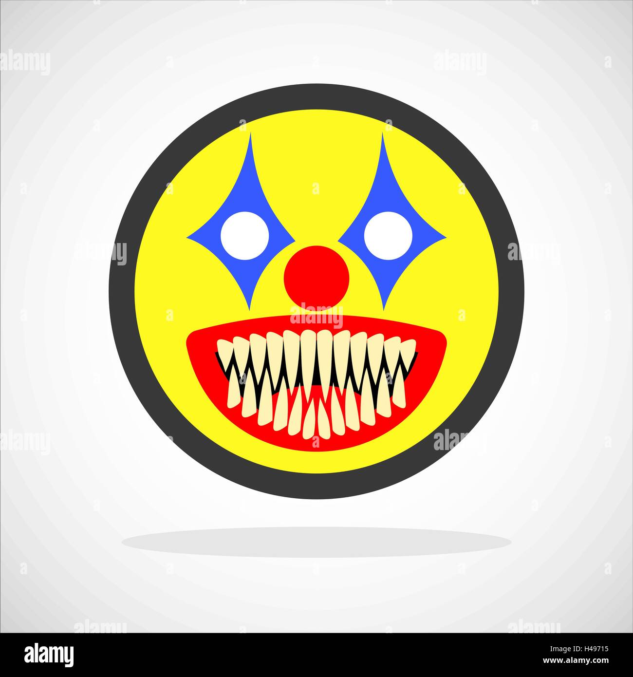 Gruselige Clown smiley Stock Vektor