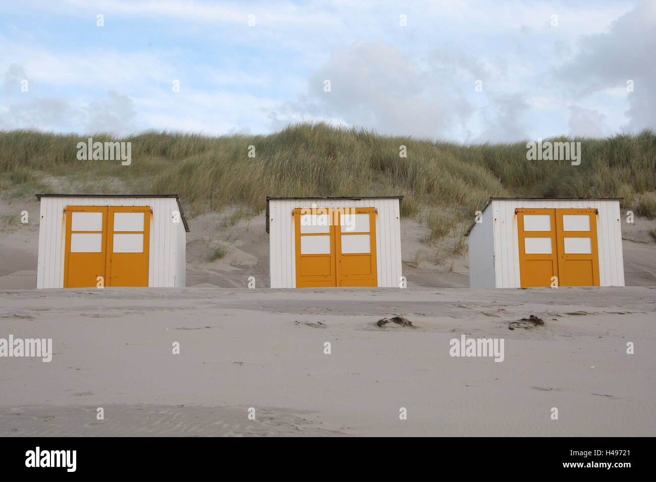 Kleine Strandhauser Insel Texel Niederlande Nordsee Stockfoto