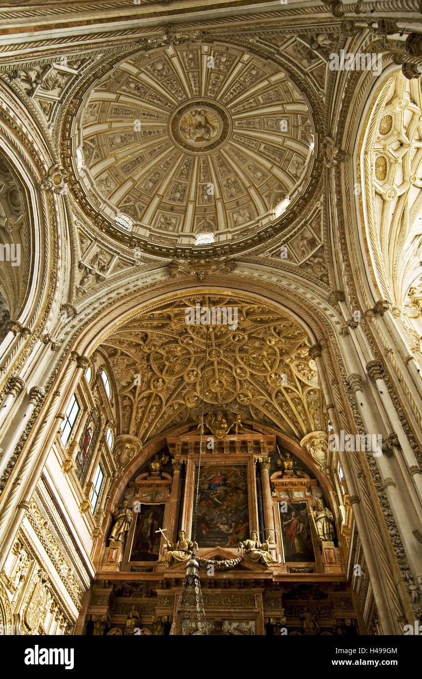 Spanien, Cordoba, Mezquita Catedral, die Kathedrale, Innenraum, Chor, Bogen, Stockfoto