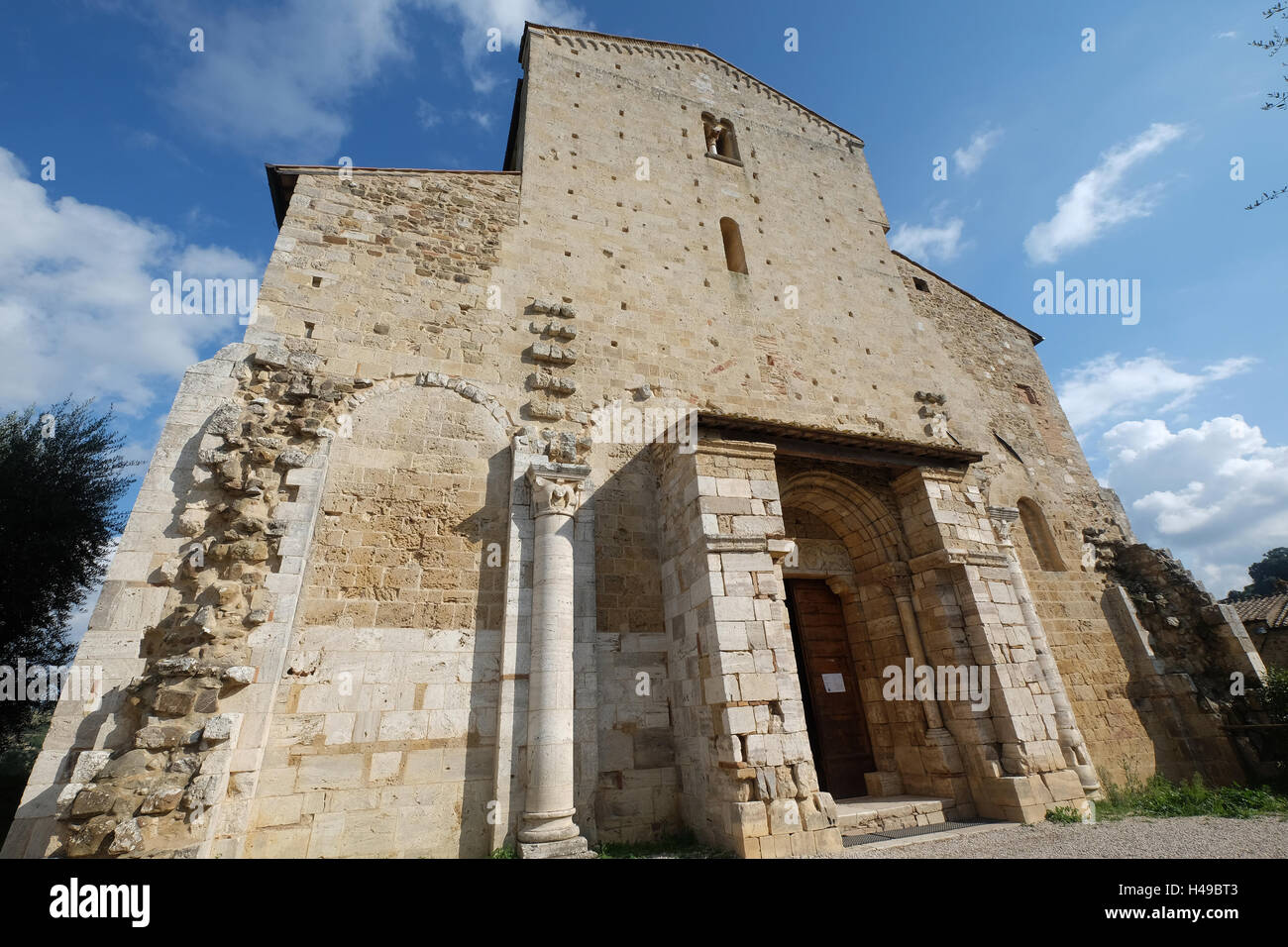 Abtei von Sant'Antimo, die Benediktiner-Kloster in der Comune von Montalcino, Toskana, Italien Stockfoto