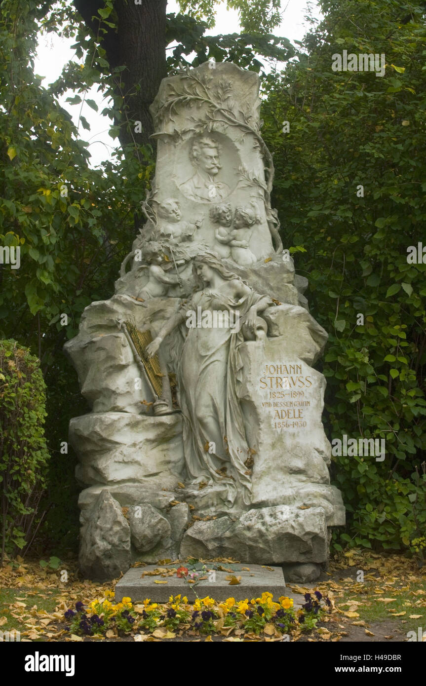 Österreich, Wien, Zentralfriedhof, TPZ Grab Johann Strauß, Stockfoto