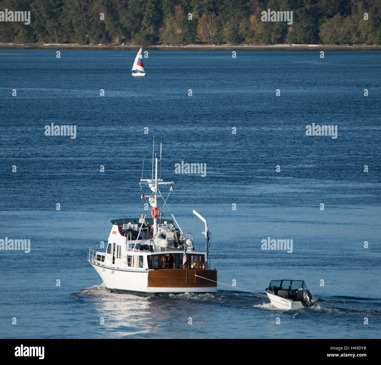 Yaght Kreuzfahrt auf dem Puget Sound, Washington State, USA Stockfoto