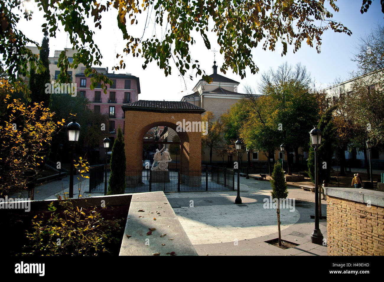 Plaza del Dos de Mayo im Bereich Malasaña, Stadtzentrum, Madrid, Spanien, Stockfoto