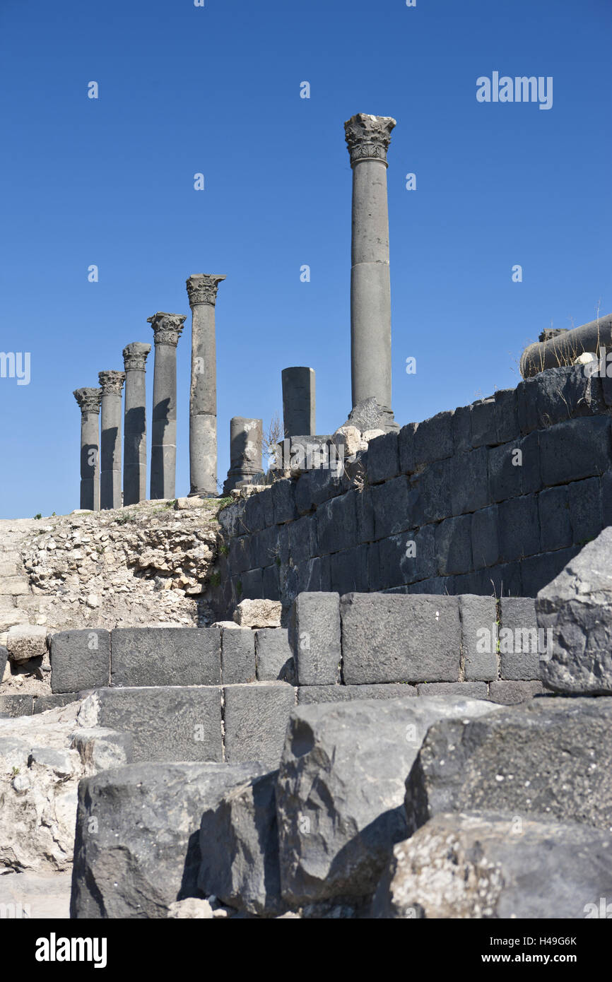 Antiken Sie Jordan, Stadt Gadara, Umm Qais, Teil der Staatsverwaltung zehn Gramm, Stockfoto