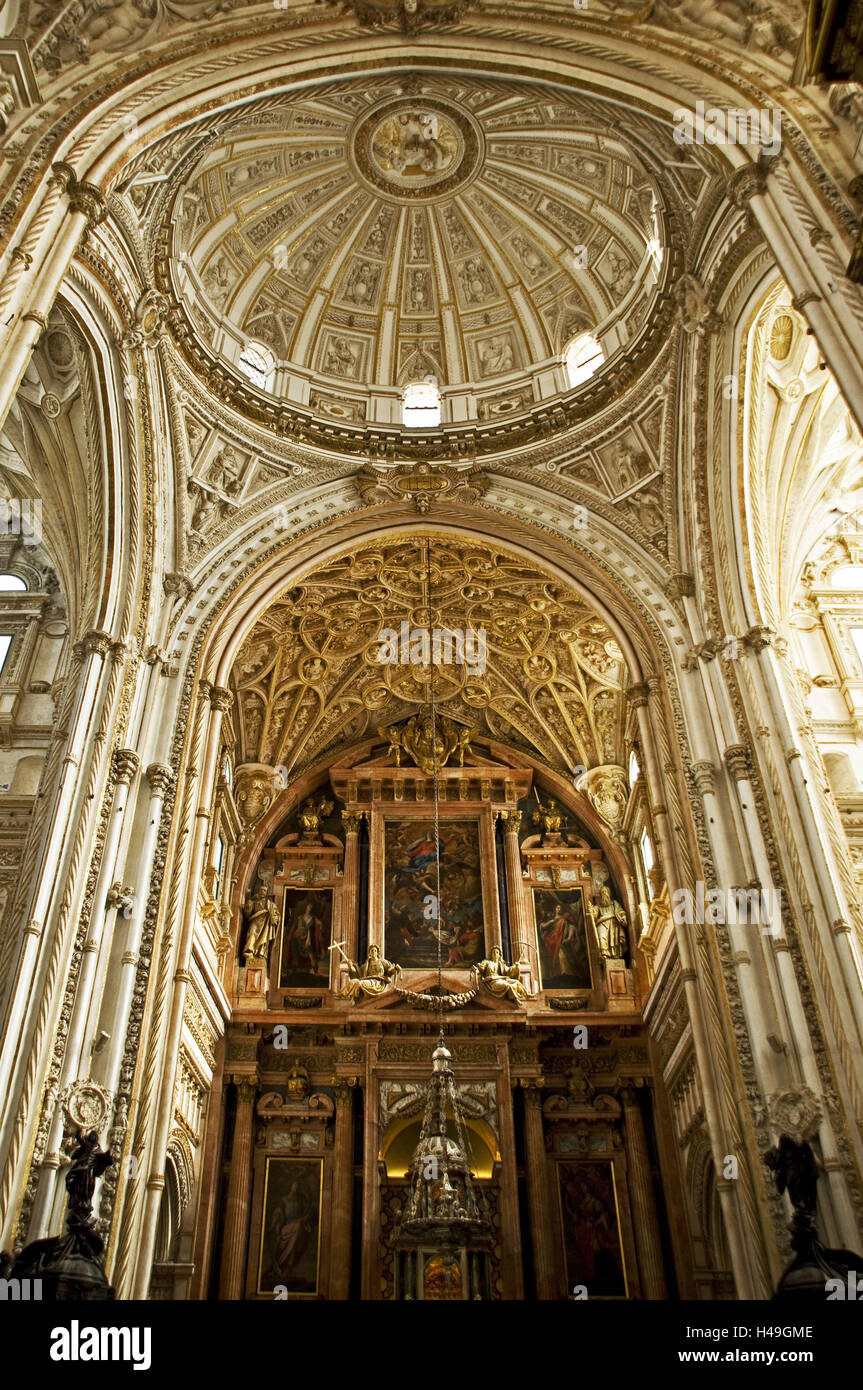 Spanien, Cordoba, Mezquita Catedral, die Kathedrale, Innenraum, Chor, Bogen, Stockfoto