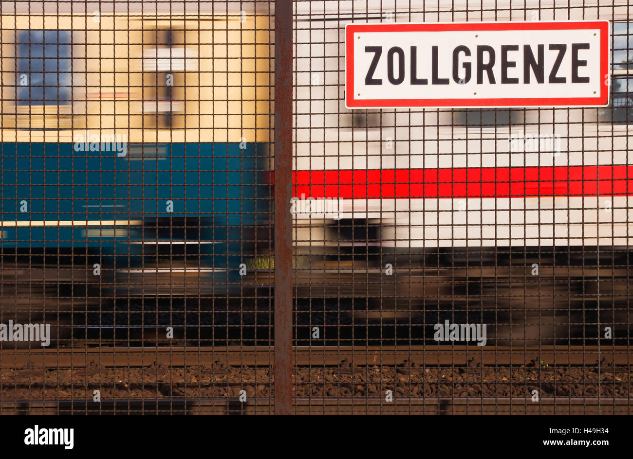 Freizone Grenze in Hamburg (Stadt), Zoll Grenzzaun, Stockfoto