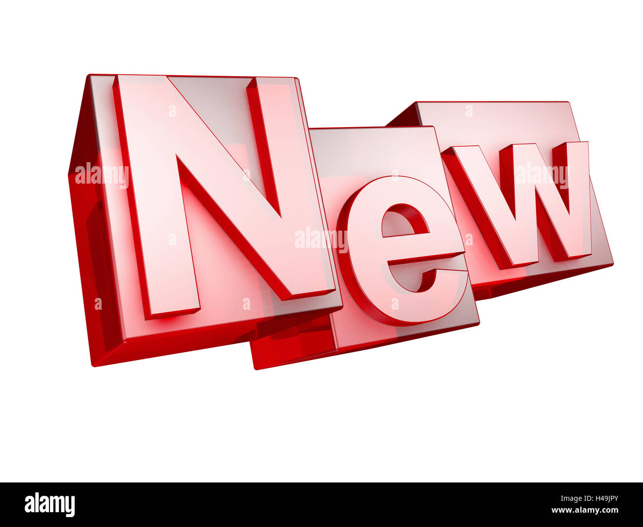 Neue, rot, weißer Hintergrund, Wort, Buchstaben, 3-d, Technologie, Effekt, Schriftart, Idee, Konzeption, niemand, Freis Platte neu, tip, Zeichen, Stockfoto