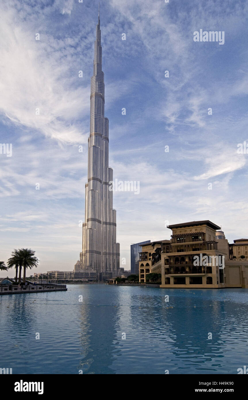 VAE, Dubai, Wolkenkratzer Burj Khalifa, 828 m Höhe Stockfoto