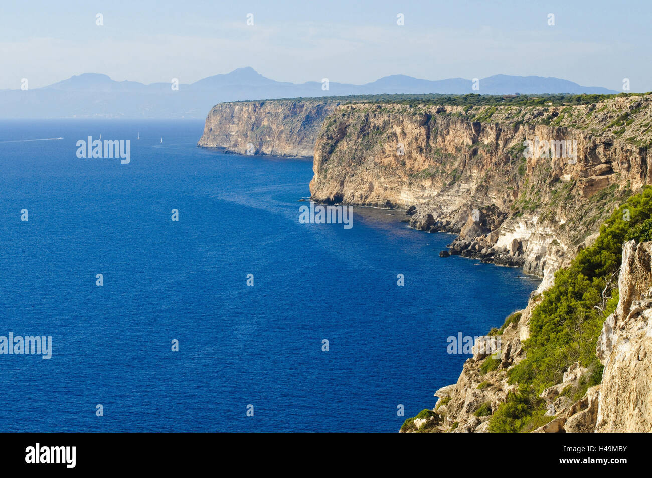 Steilküste im Cap Blanc, Mallorca, Spanien Stockfoto