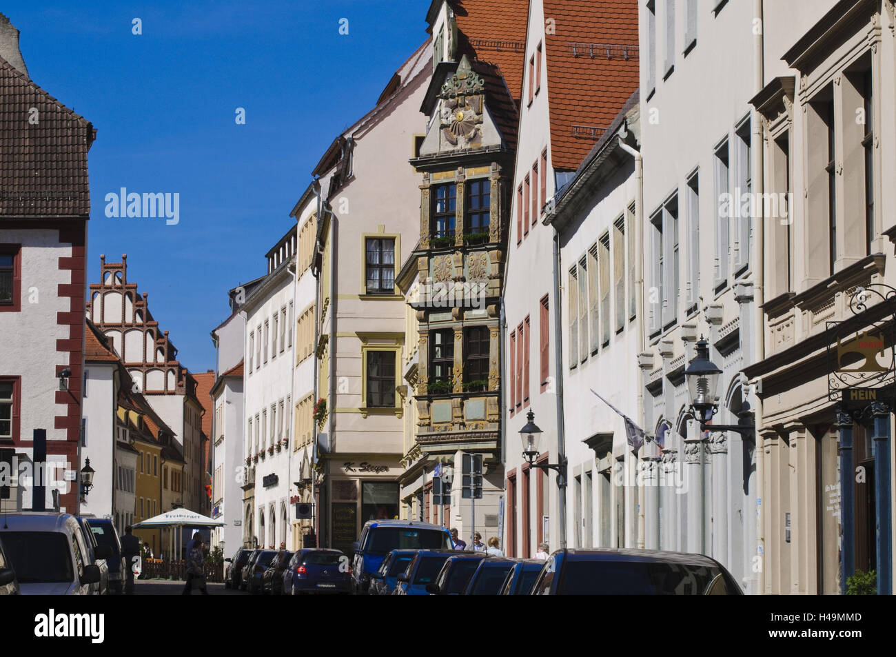 Freiberg Old Town Hausfassaden Haus Mit Renaissance Erker